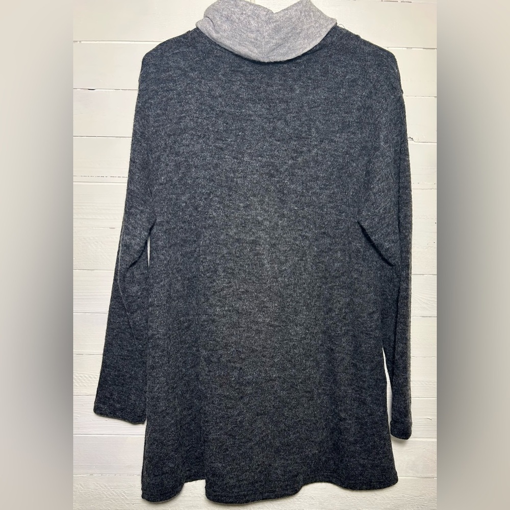 Yak N Yeti long sweater, dark gray and light gray. Turtleneck, women’s L. - Picture 3 of 7
